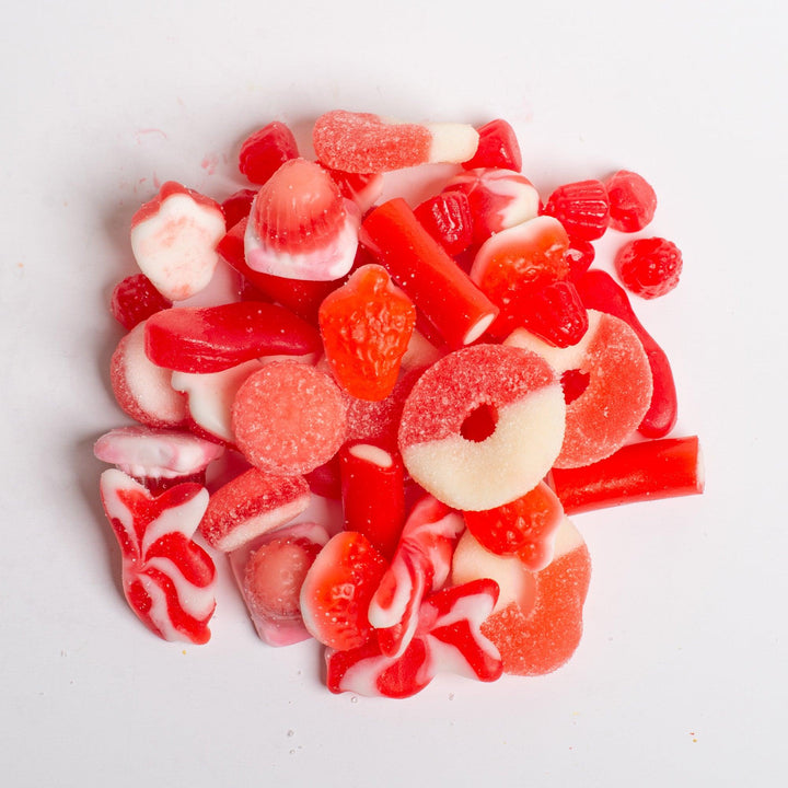  Une explosion de saveurs dans des tons de rouge, rose et blanc, idéal pour faire plaisir ou ajouter une touche sucrée à vos moments spéciaux. Les variétés peuvent varier, mais chaque bouchée est un pur bonheur !